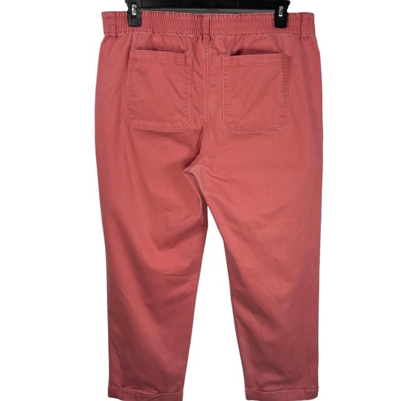 Liverpool Drawstring Crop Utility Pants High Rise Straight Leg In Dusty Cedar 16 - Picture 5 of 12